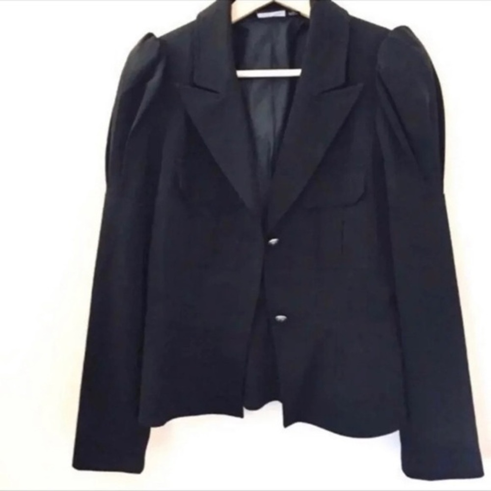 NEW ALLEN B BLACK BLAZER JACKET WITH PUFFY SLEEVES SMALL
